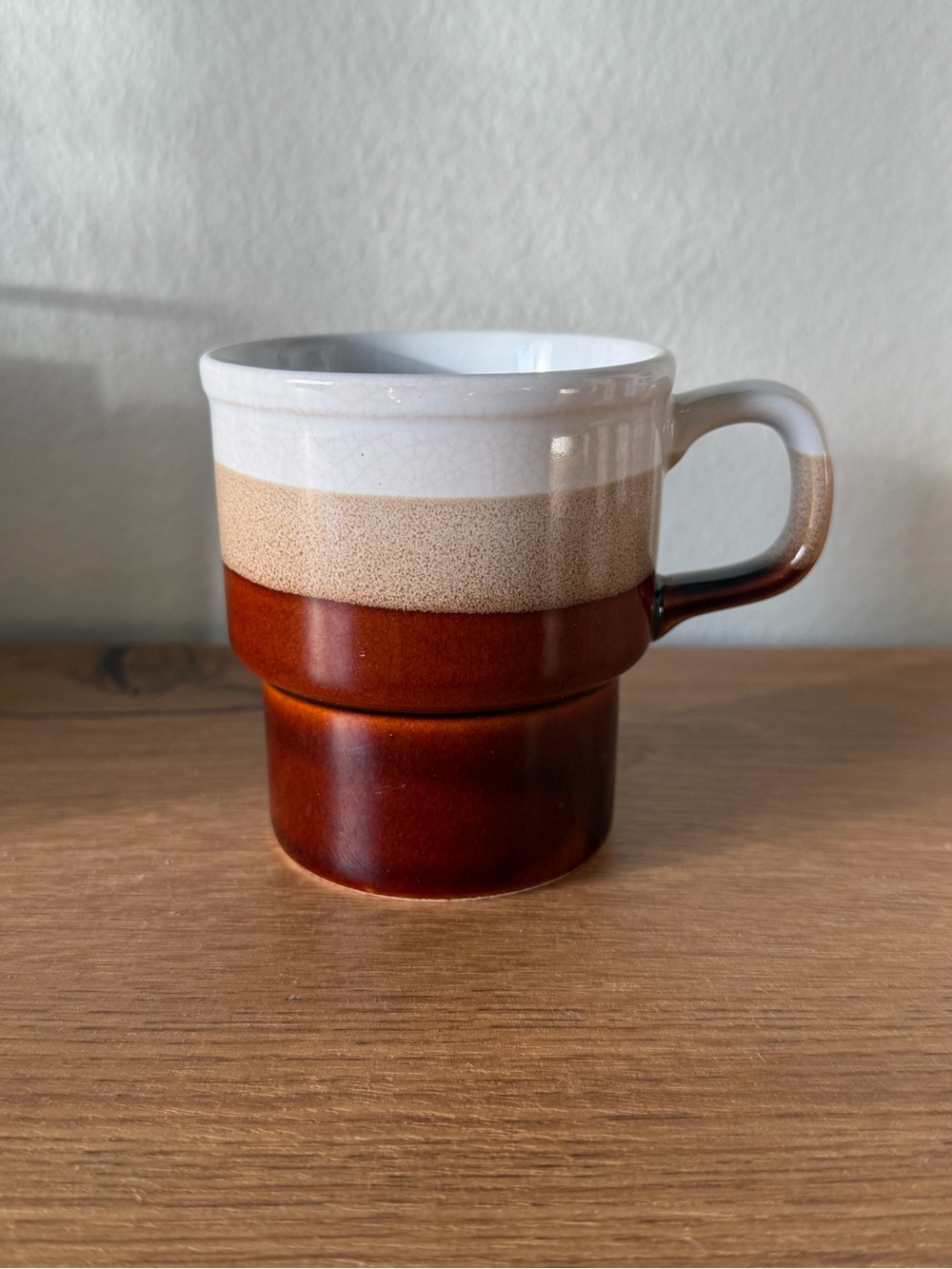 Vintage Japanese Tri-Colored Stoneware Mug